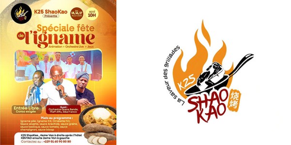 Parakou : Le resto K25 ShaoKao 烧烤 offre un weekend festif autour de l'igname pilée les 15, 16 et 17 Août 2025.